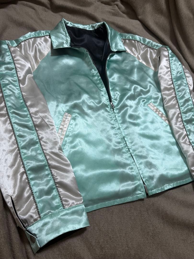 美品 日本製 LUCIOLE ２面用 馬 スカジャン サテン vintage