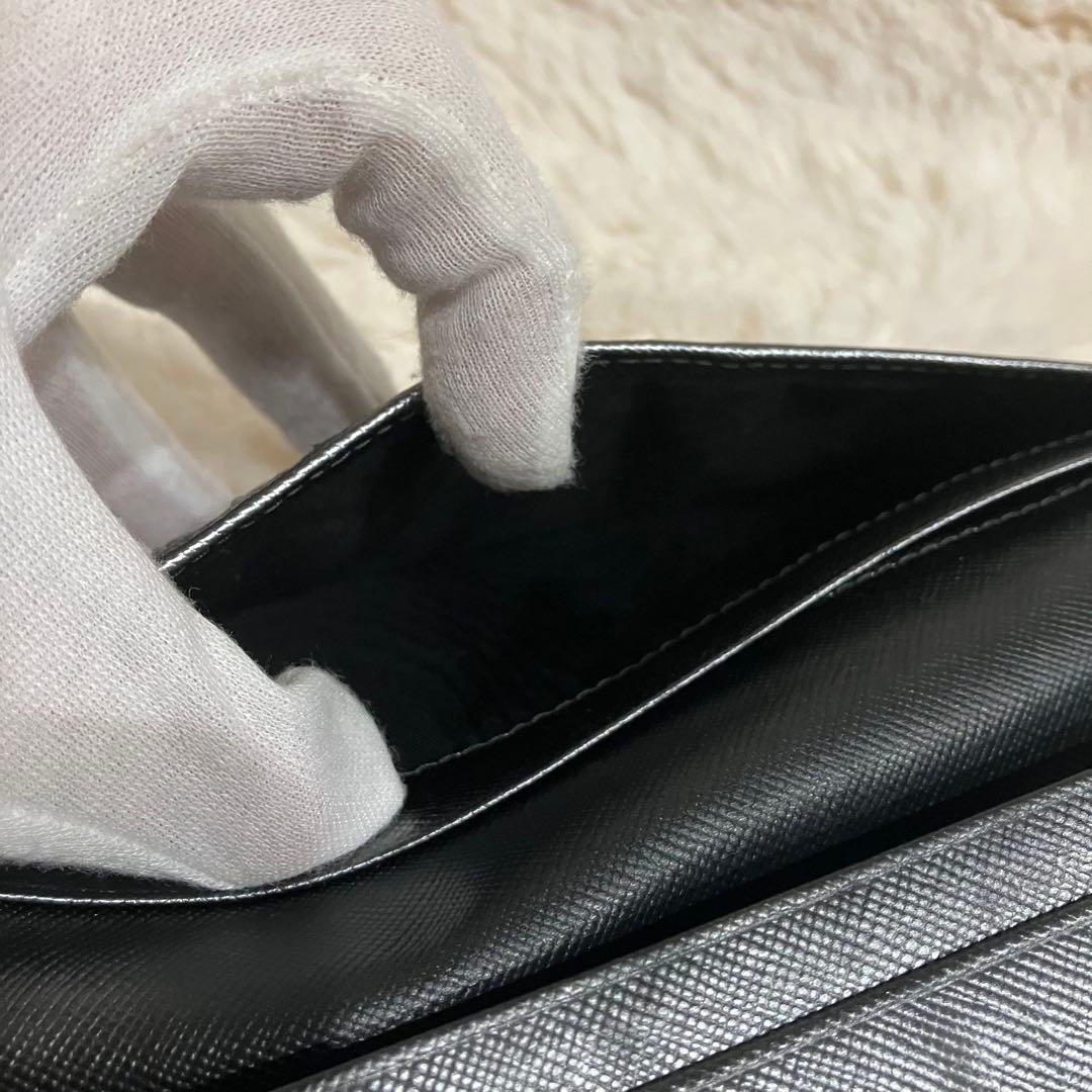 ✨極美品✨ PRADA 長財布 サファイアーノレザー ブラック 黒