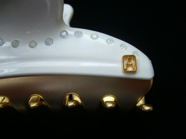 ☆新品☆アレクサンドルドゥパリ●クリスタル付きヘア クリップ/ホワイト/M