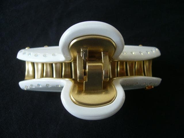☆新品☆アレクサンドルドゥパリ●クリスタル付きヘア クリップ/ホワイト/M