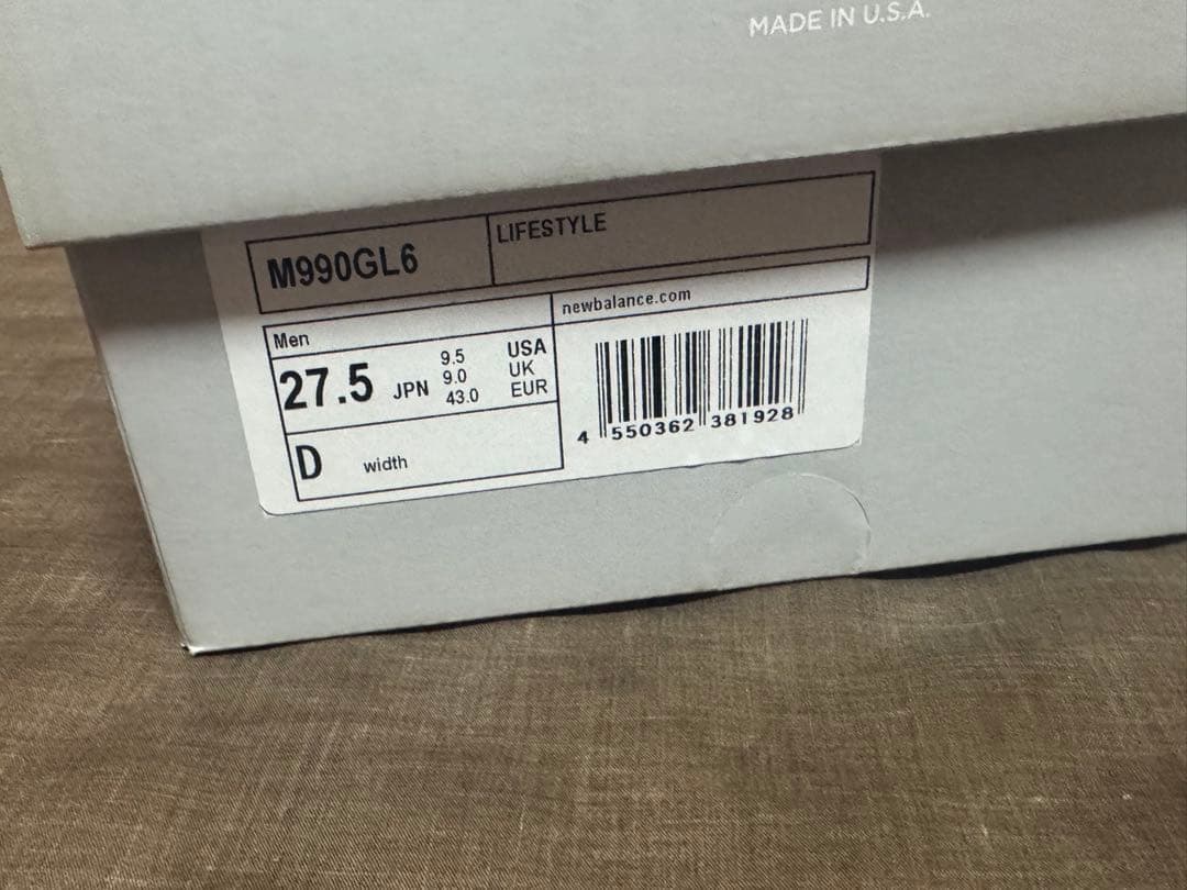 ほぼ未使用 New Balance 990V6 M990GL6 27.5