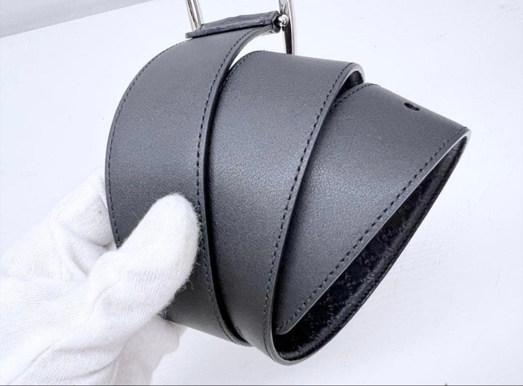 K*G様 未使用保管　GUCCI　グッチ　マイクロシマ　レザー　ベルト　75　4