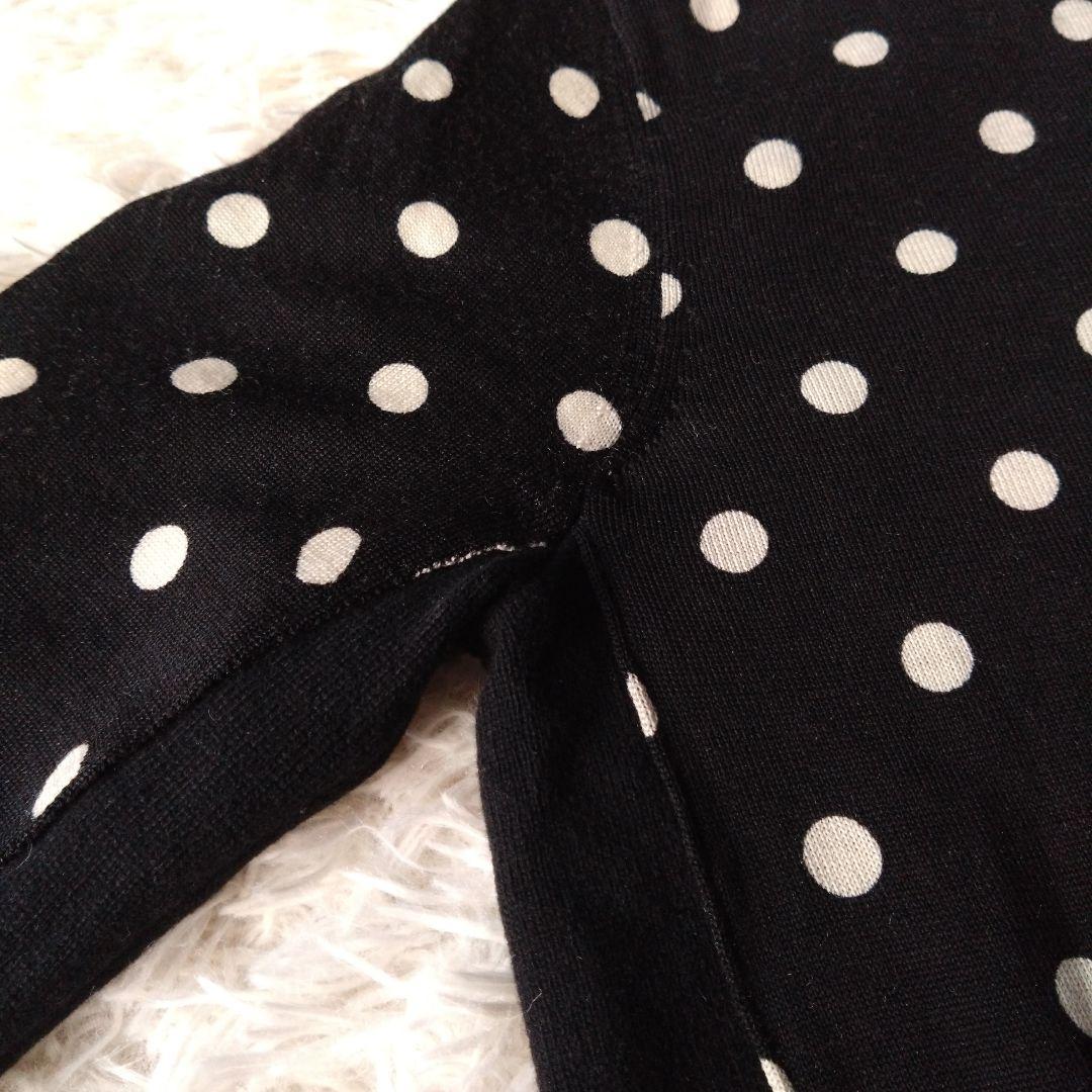 コムデギャルソン　コムコム　ドット　ブラックニットカーディガン　ペプラム切り替え