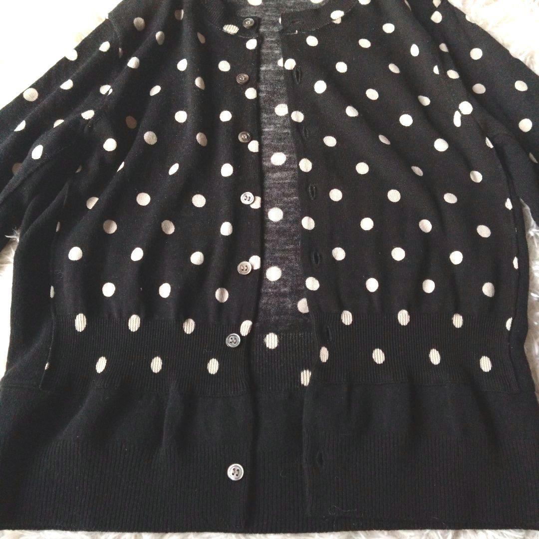 コムデギャルソン　コムコム　ドット　ブラックニットカーディガン　ペプラム切り替え