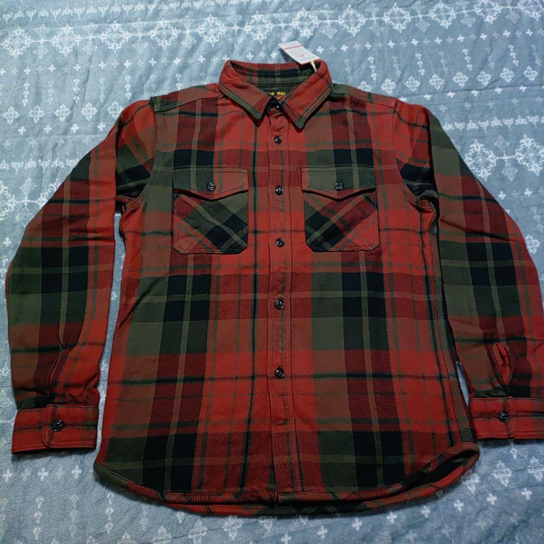 ウエスUES502552エクストラヘビーネルシャツ 赤と緑のチェック柄 長袖 L