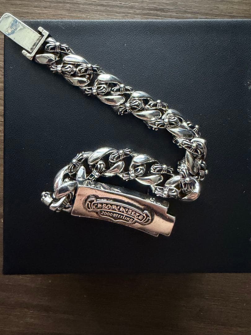 フローラルクロス IDブレスレット ファンシーチェーン