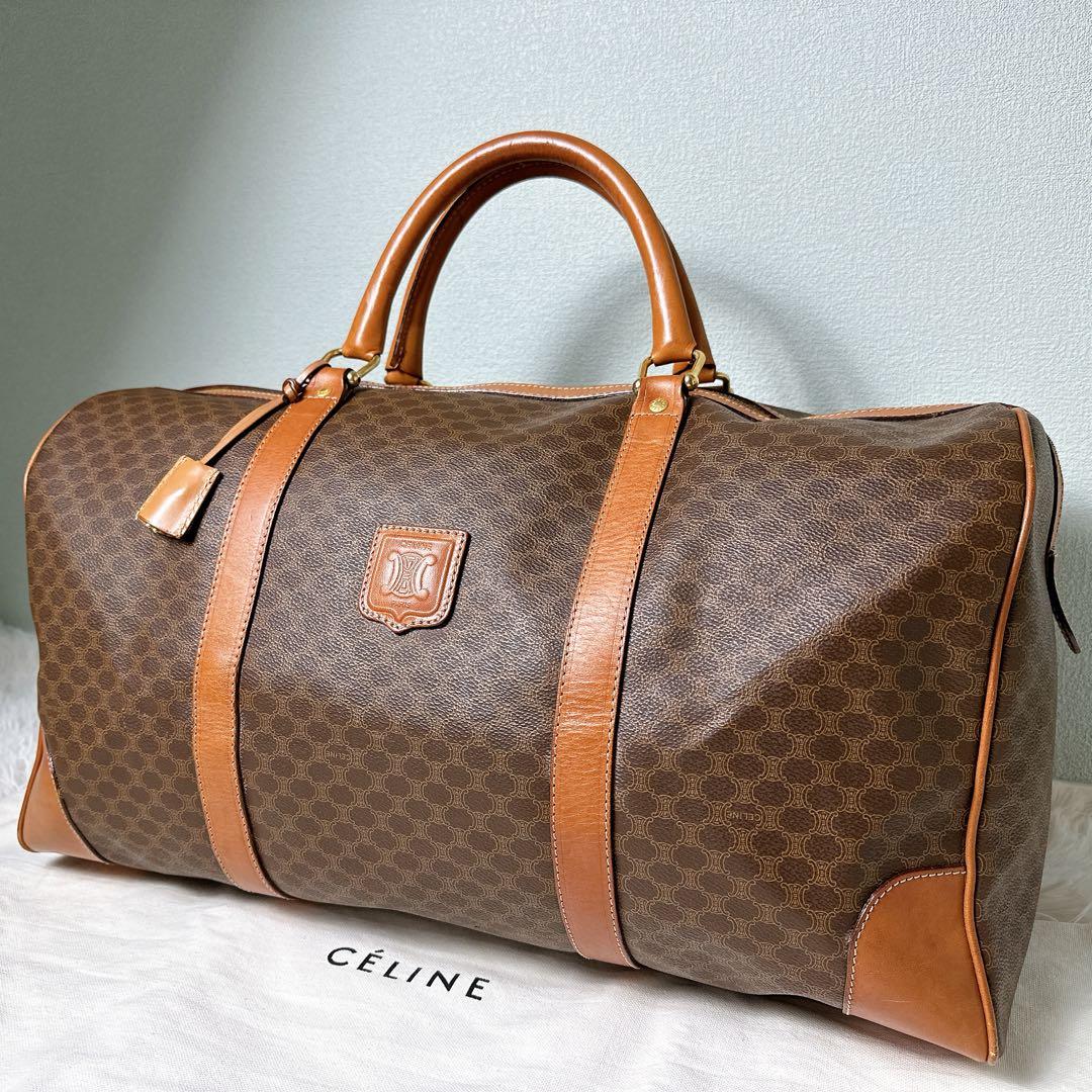 美品✨セリーヌ ボストンバック 大容量 マカダム柄 トリオンフ 鍵付き 旅行