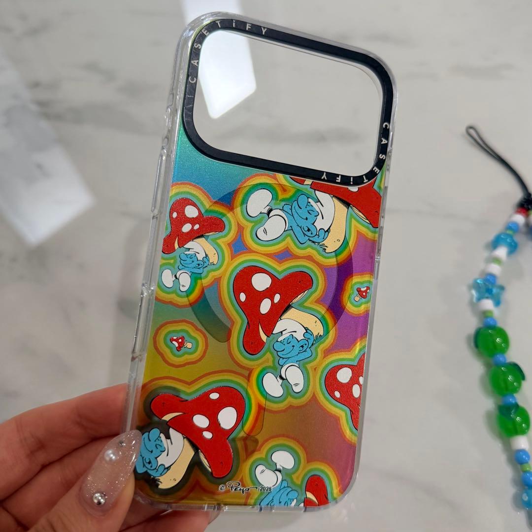 ケースティファイ iPhone17pro スマーフ ケース スマホチャーム