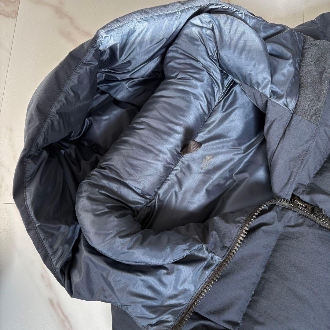 美品◆THE NORTH FACE ウィンドストッパー ダウンシェルコート 紺