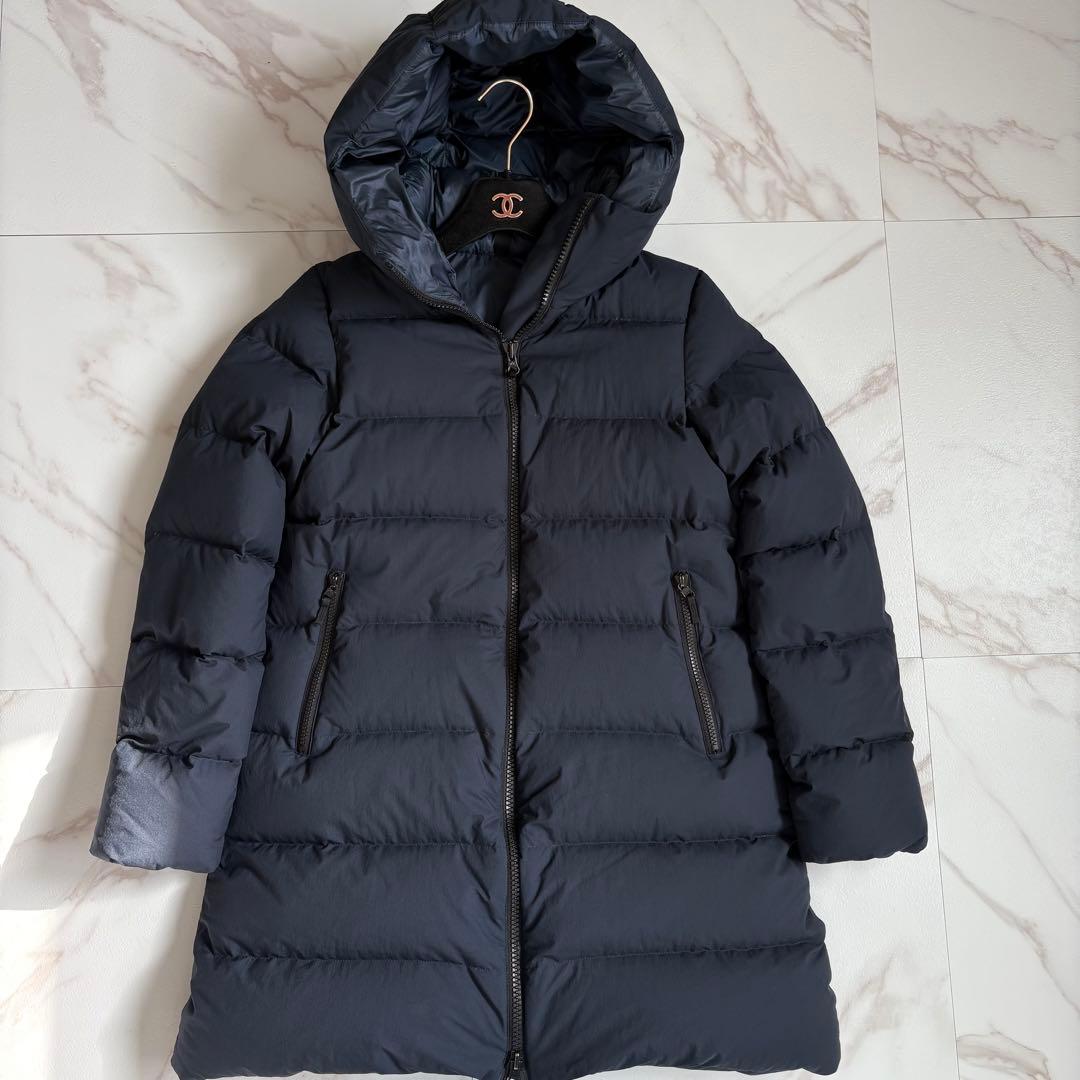 美品◆THE NORTH FACE ウィンドストッパー ダウンシェルコート 紺