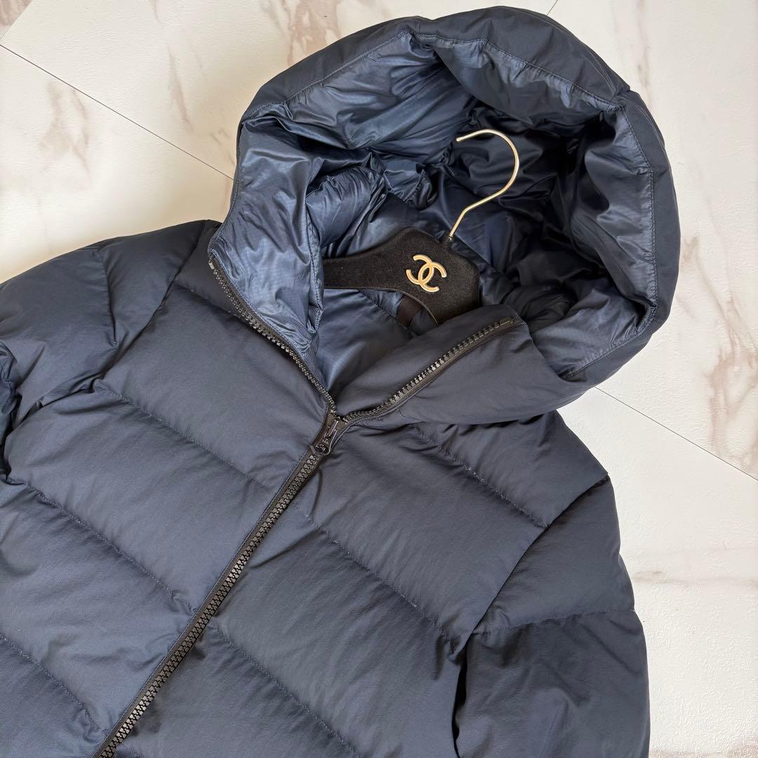 美品◆THE NORTH FACE ウィンドストッパー ダウンシェルコート 紺