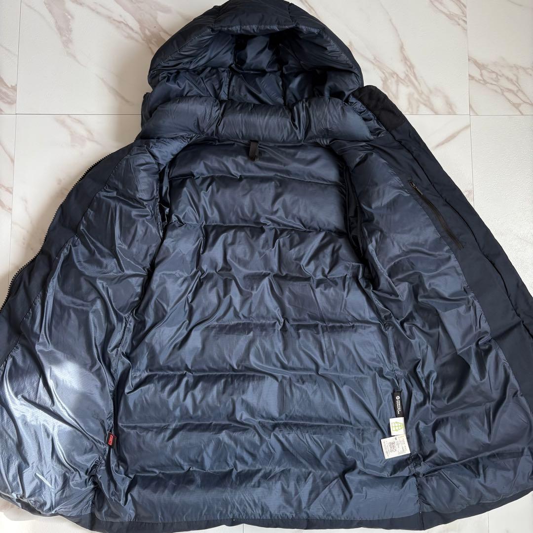 美品◆THE NORTH FACE ウィンドストッパー ダウンシェルコート 紺