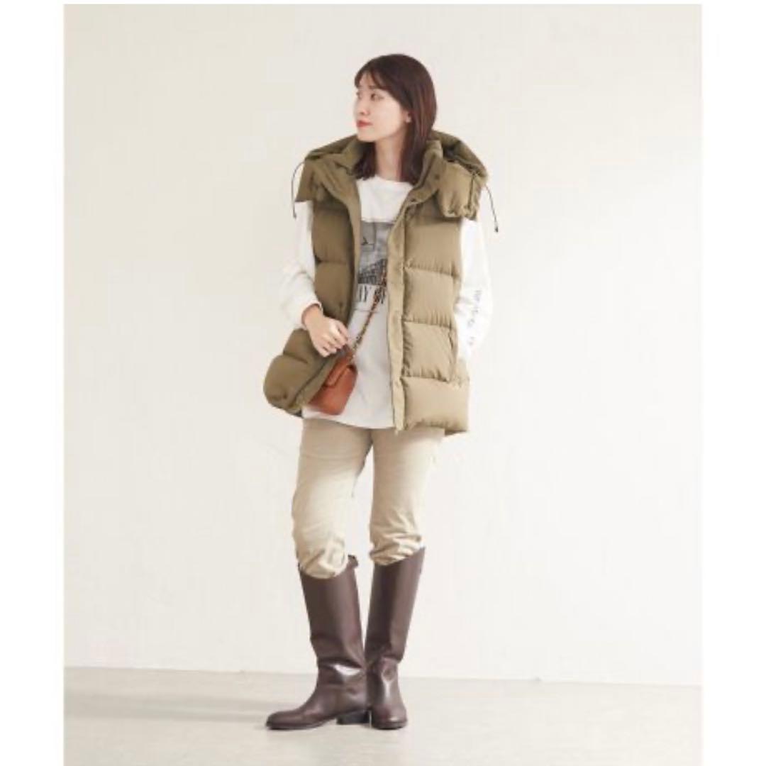 ジャーナルスタンダード　ダウンベスト　カーキ　ブラウン　ベイクルーズ
