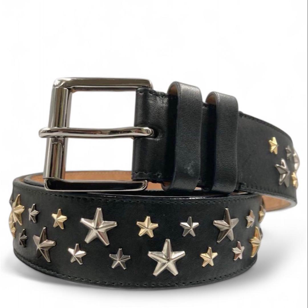 【美品/最高級】JIMMY CHOO ベルト スタースタッズ レザー 本革