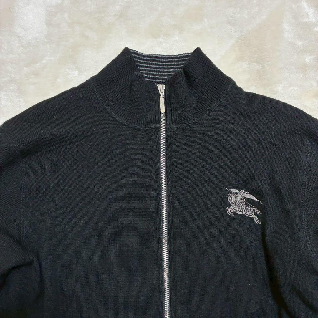 BURBERRY BLACK LABEL ドライバーズニット　ジャケット　黒　3