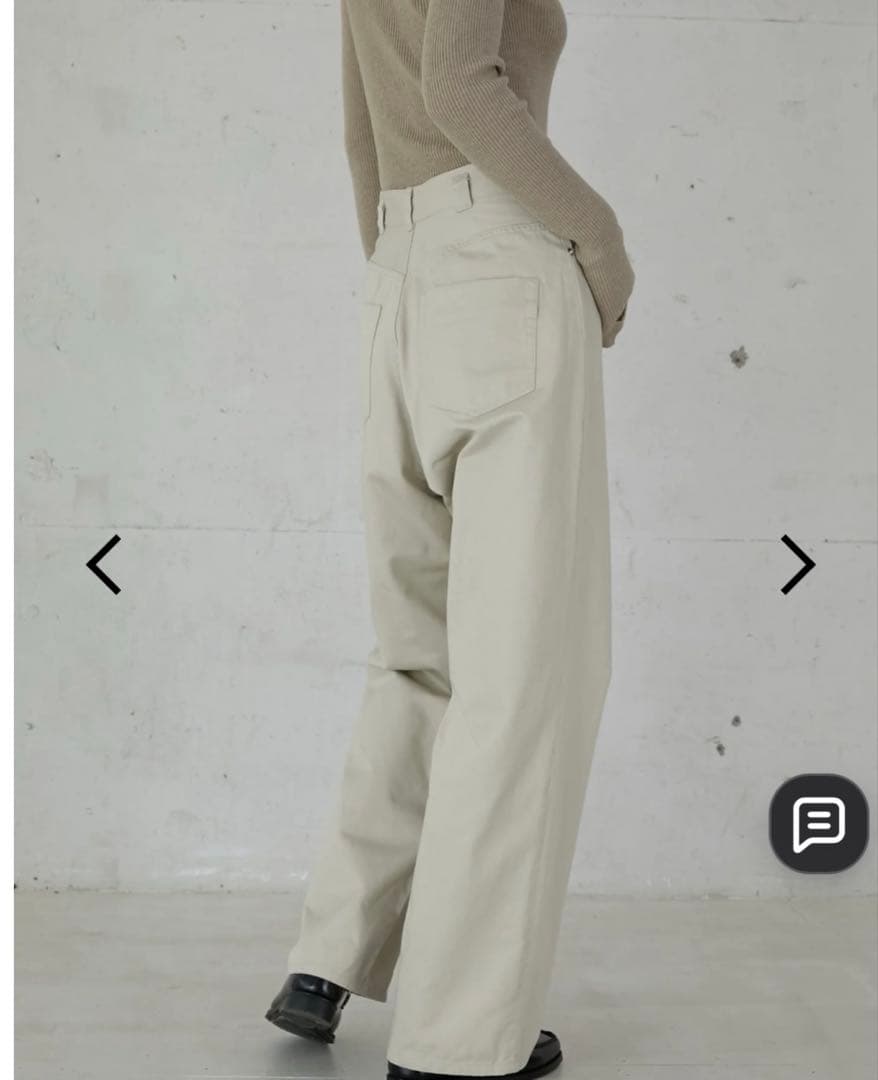 パンツ high waist straight twill pants