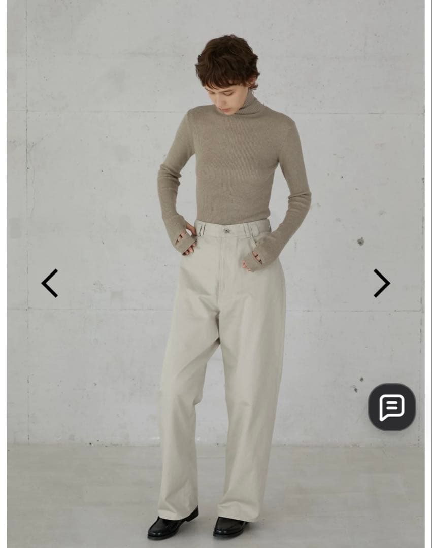 パンツ high waist straight twill pants