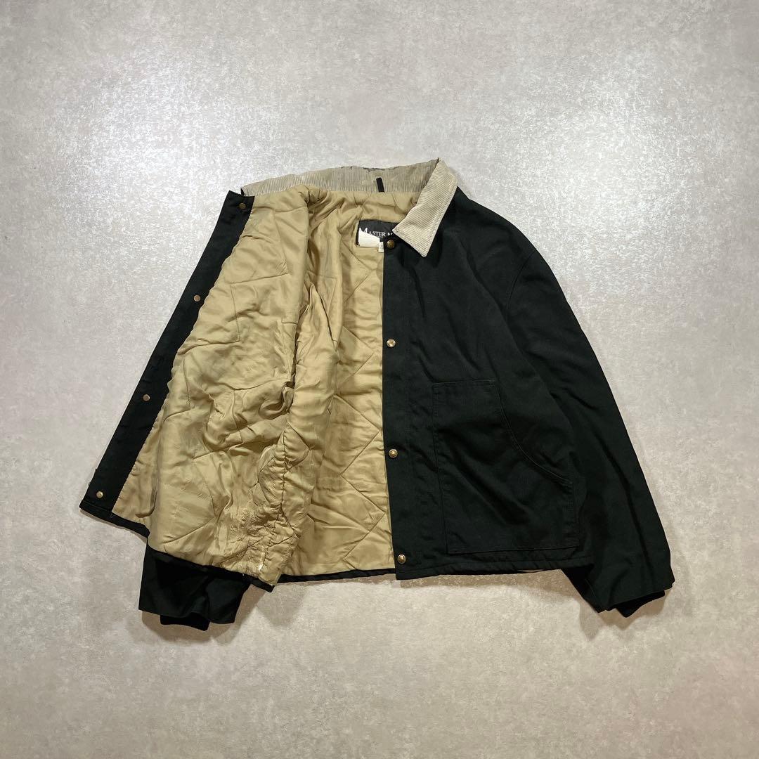 80s USA製 ビンテージ デトロイトジャケット キルティング ダック地 黒