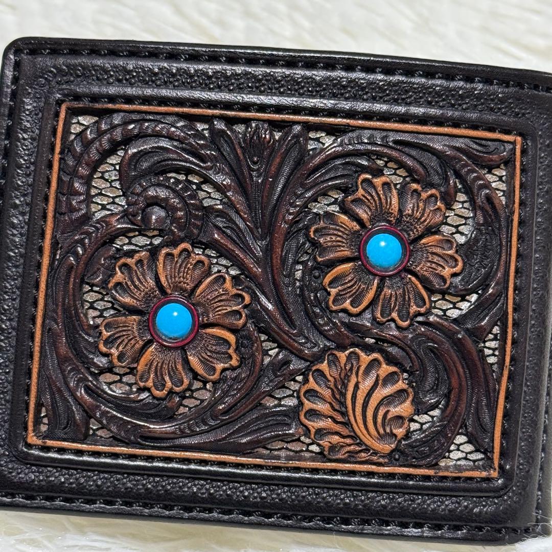 ⭐️未使用品⭐️ KC`s アルチザン　マネークリップ　窪田クラフト　ターコイズ