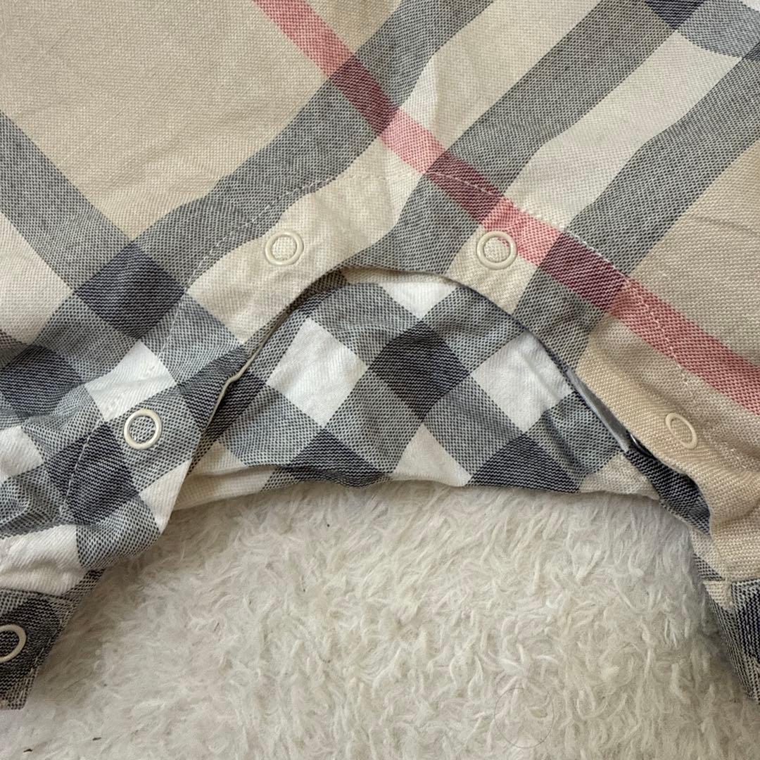き　BURBERRY チェック柄ロンパース 80cm 美品