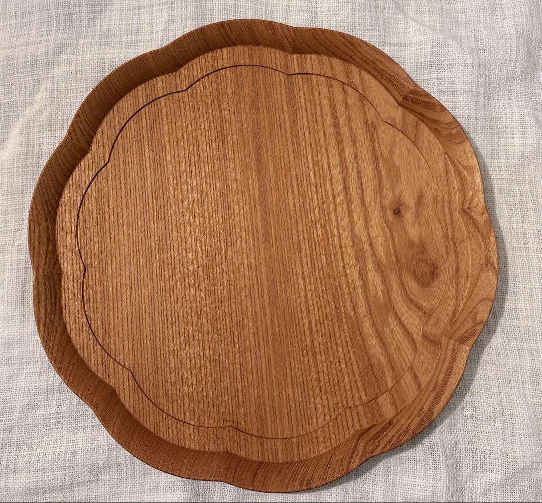 廃盤品　完売品　四十沢木材工芸　輪花盆　ケヤキ　9寸　27ｃｍ