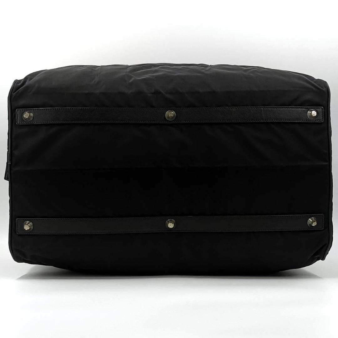 希少✨プラダ 南京錠鍵付き　2way ボストンバッグ 三角ロゴ ナイロン 革 黒