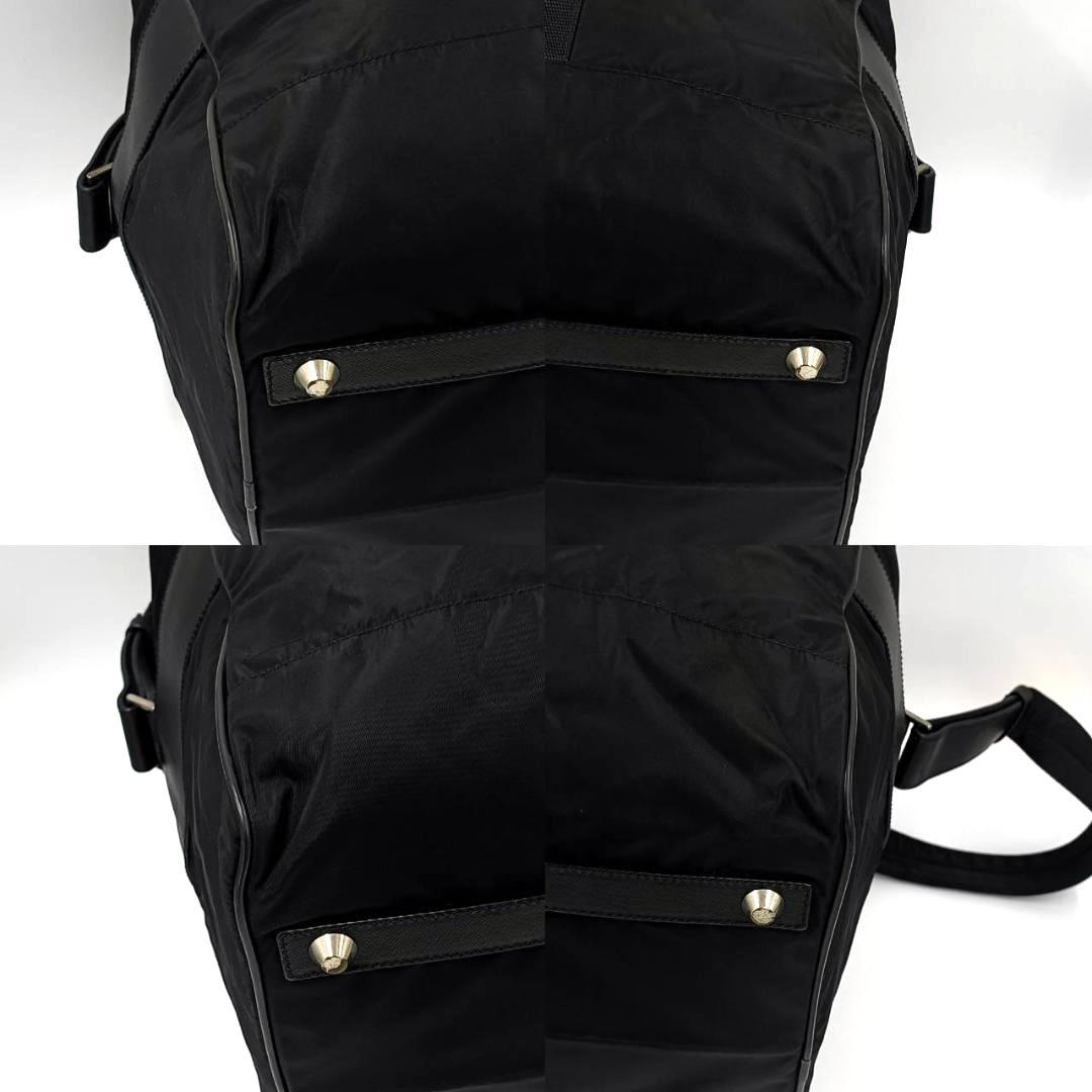 希少✨プラダ 南京錠鍵付き　2way ボストンバッグ 三角ロゴ ナイロン 革 黒