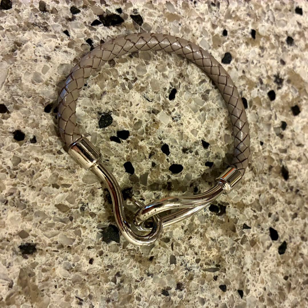 美品 HERMES レザーブレスレット ジャンボH エタン