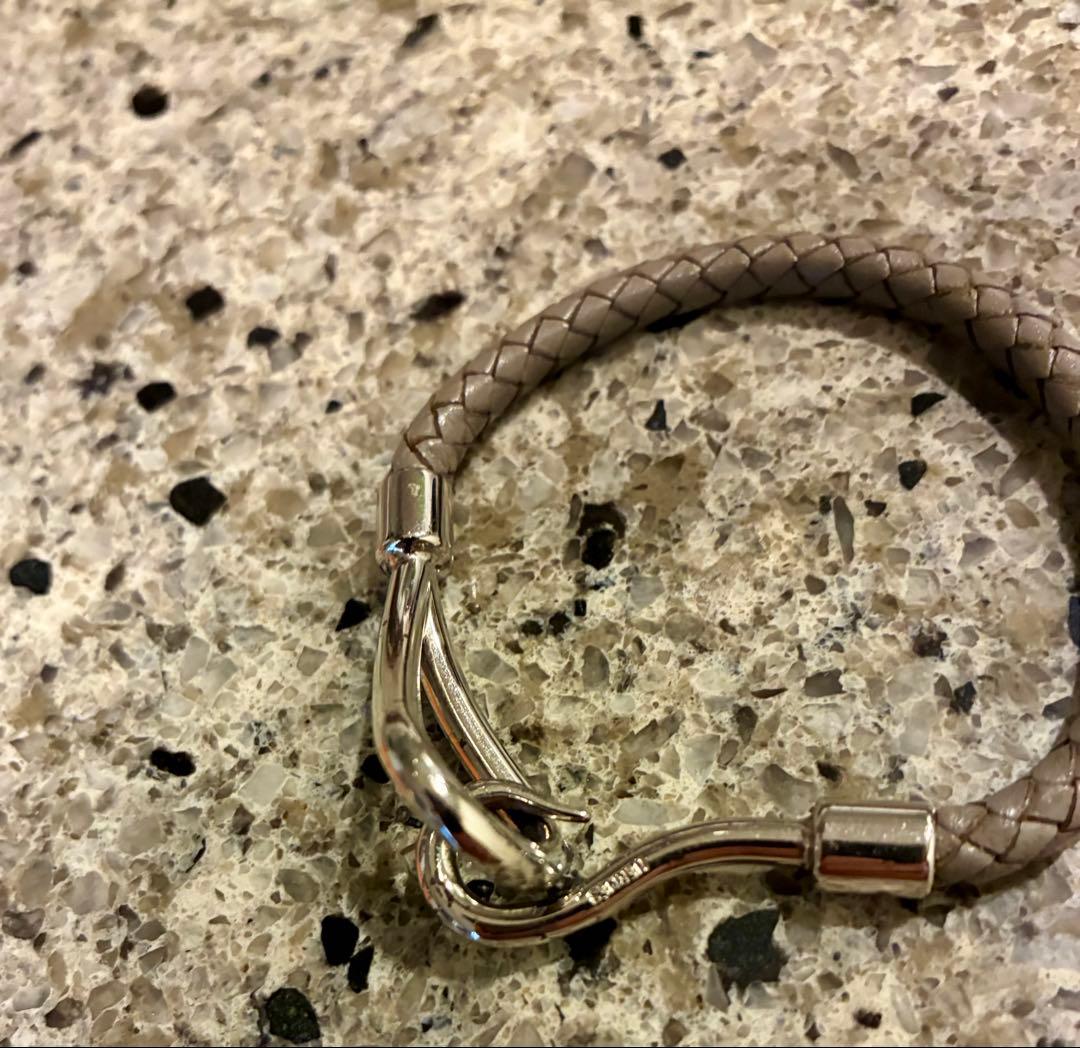 美品 HERMES レザーブレスレット ジャンボH エタン
