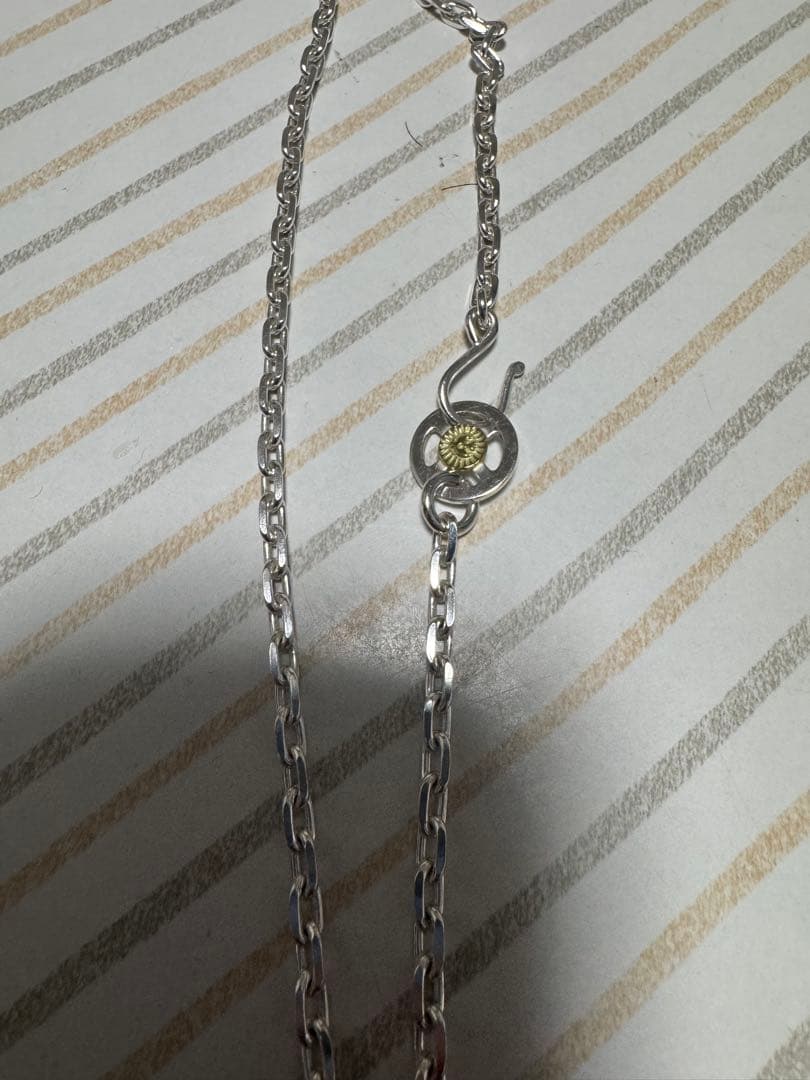 ウイングロック 金メタル 爪付 特大フェザー　チェーンセット　k18 sv925