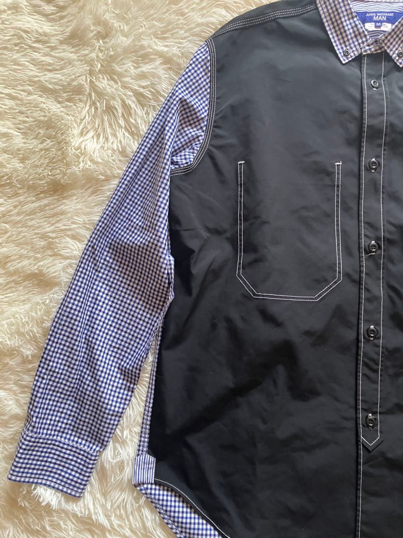 junya watanabe man 切り替えシャツ　ギンガムチェック　Mサイズ