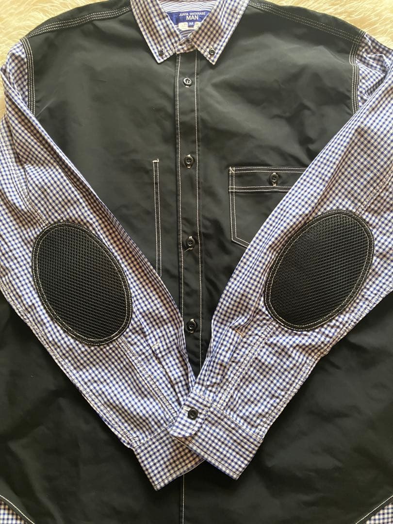 junya watanabe man 切り替えシャツ　ギンガムチェック　Mサイズ