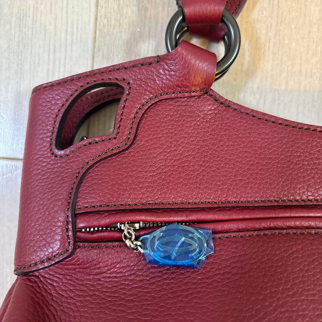 新品未使用　美品Cartier【カルティエ】マルチェロ　ハンドバッグ　赤ボルドー