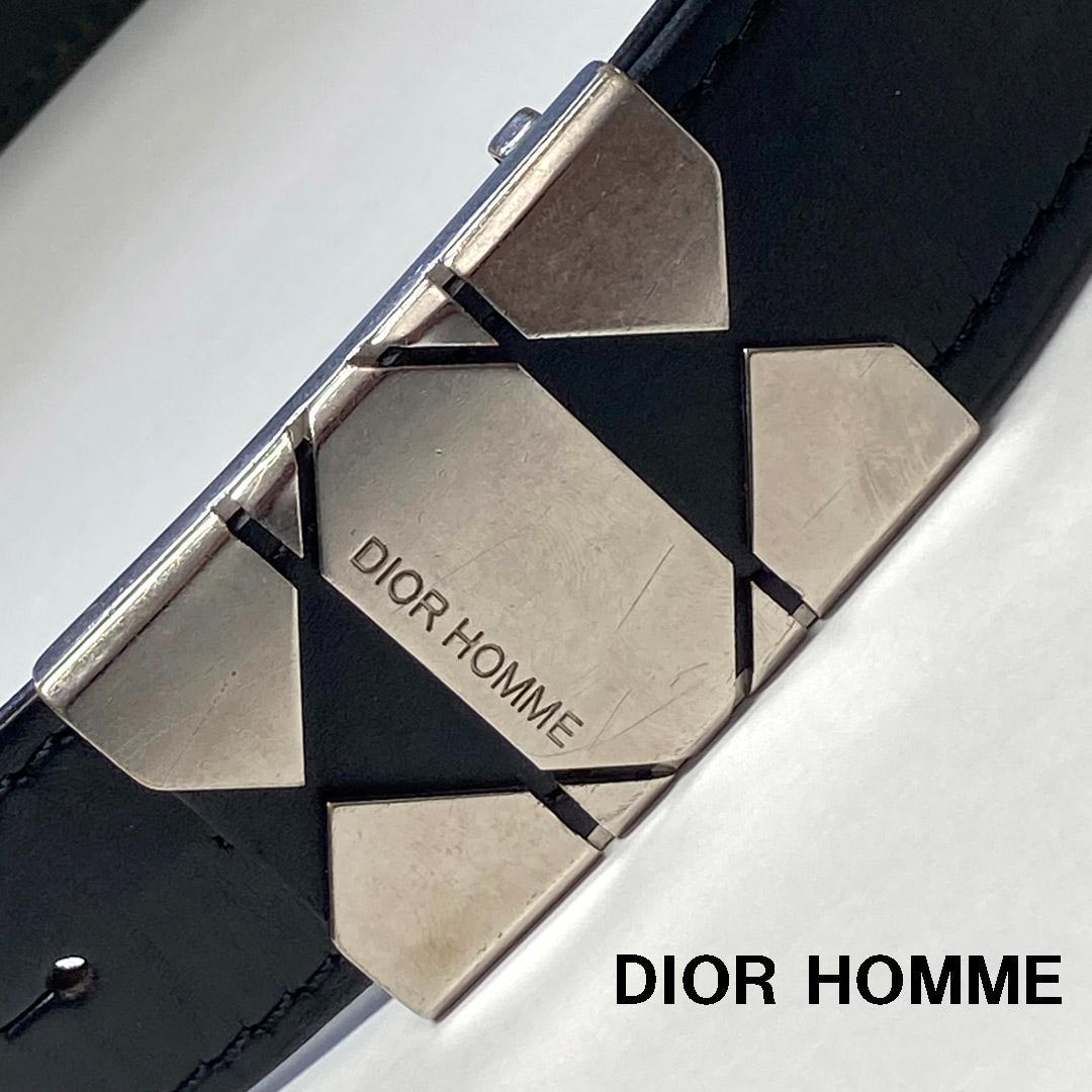 ディオールオム Dior Homme シルバーロゴバックルベルト 85 エディ期