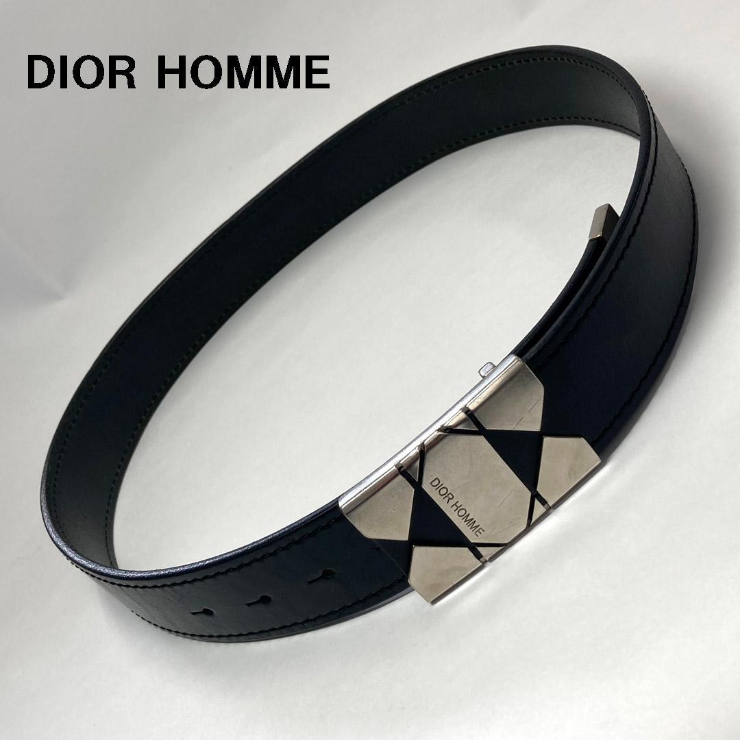 ディオールオム Dior Homme シルバーロゴバックルベルト 85 エディ期