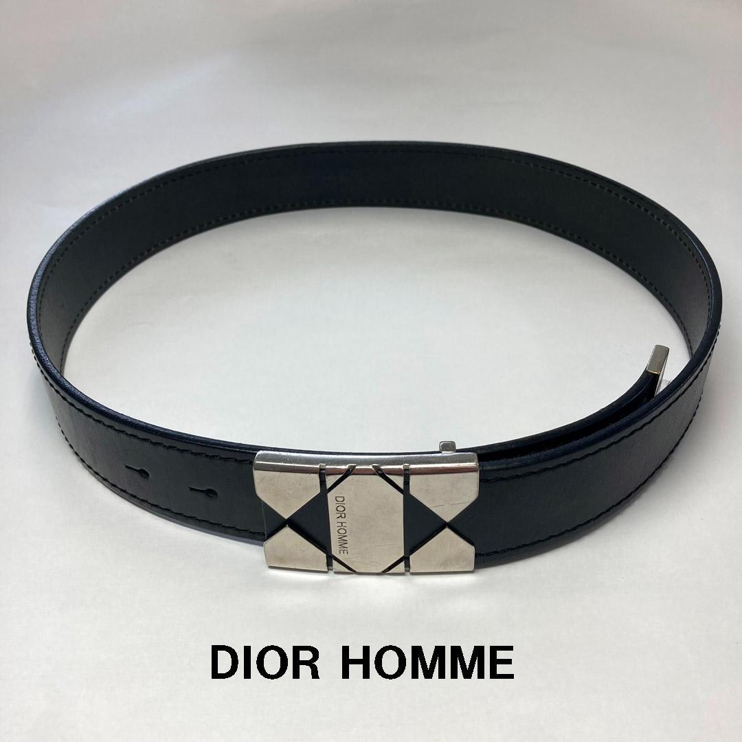 ディオールオム Dior Homme シルバーロゴバックルベルト 85 エディ期