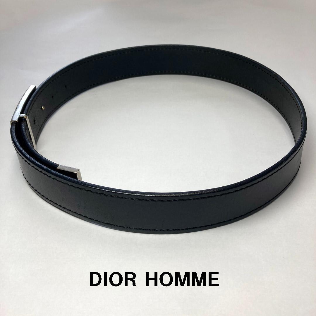 ディオールオム Dior Homme シルバーロゴバックルベルト 85 エディ期