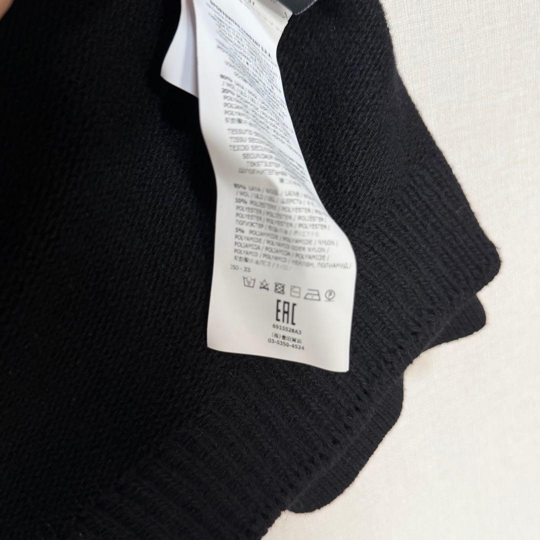 STONE  フード付ニット ジップアップ ブラック　XXL