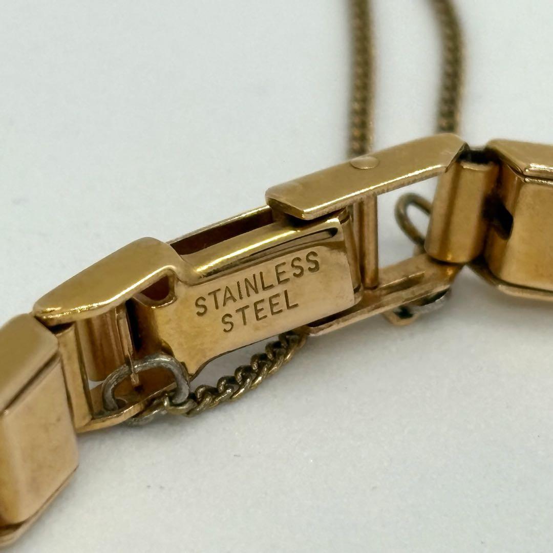 【稼働/新品電池】agete 18KGP クォーツ シェル MOP 0.02ct