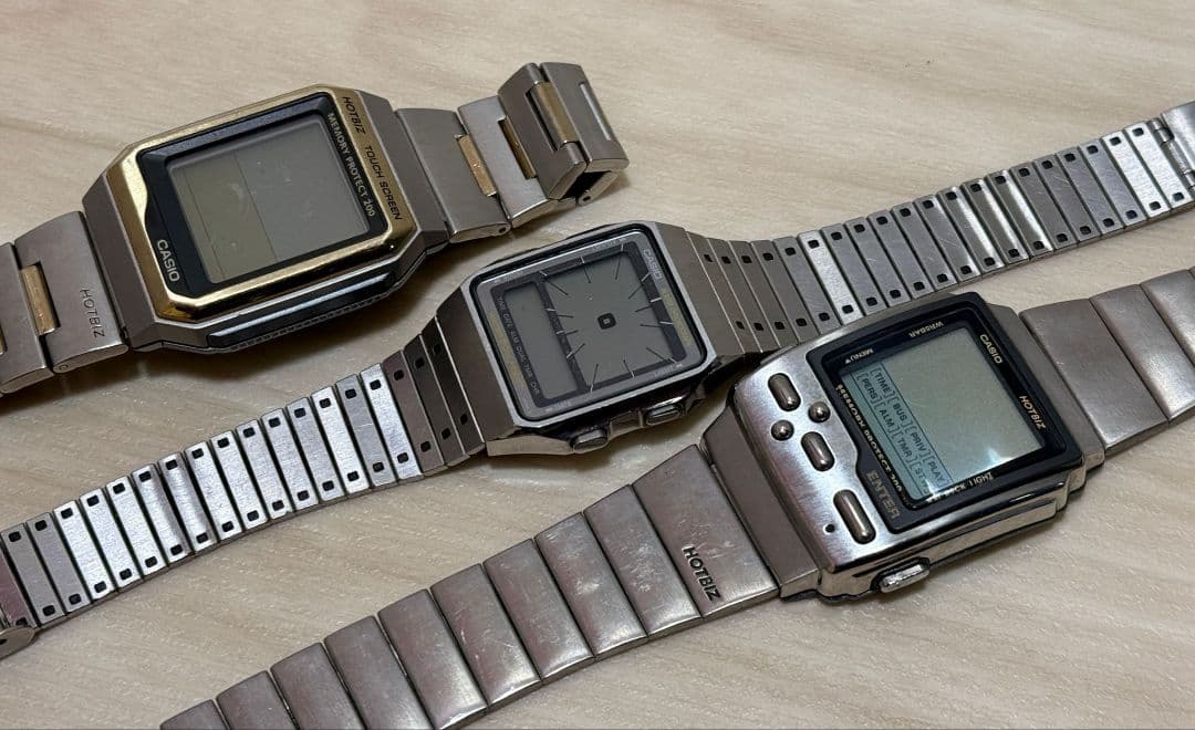 CASIO HOTBIZ デジタル腕時計 ステンレスバンド ジャンク