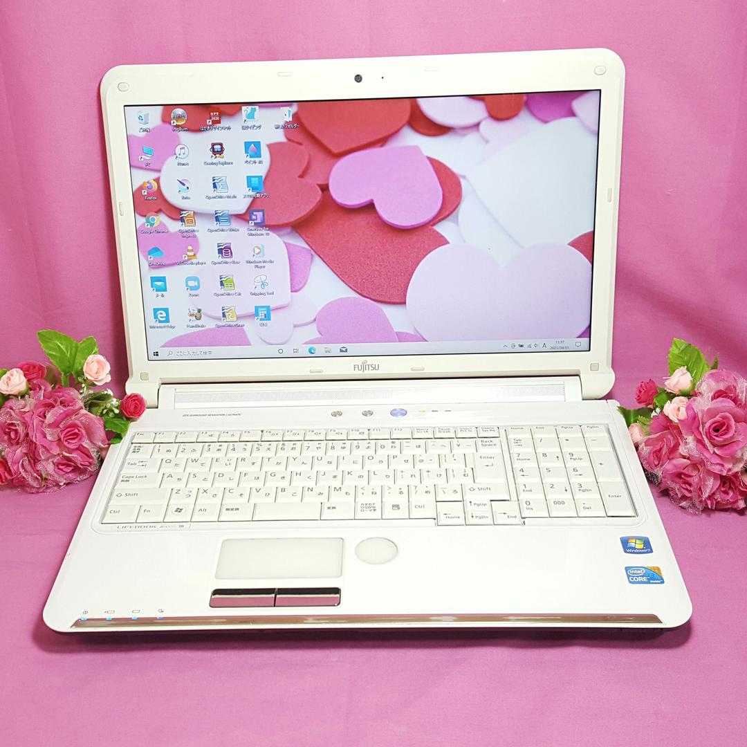 白色Lifebook♢新WIN10♢大容量640G♢CORE-I3♢WEBカメラ