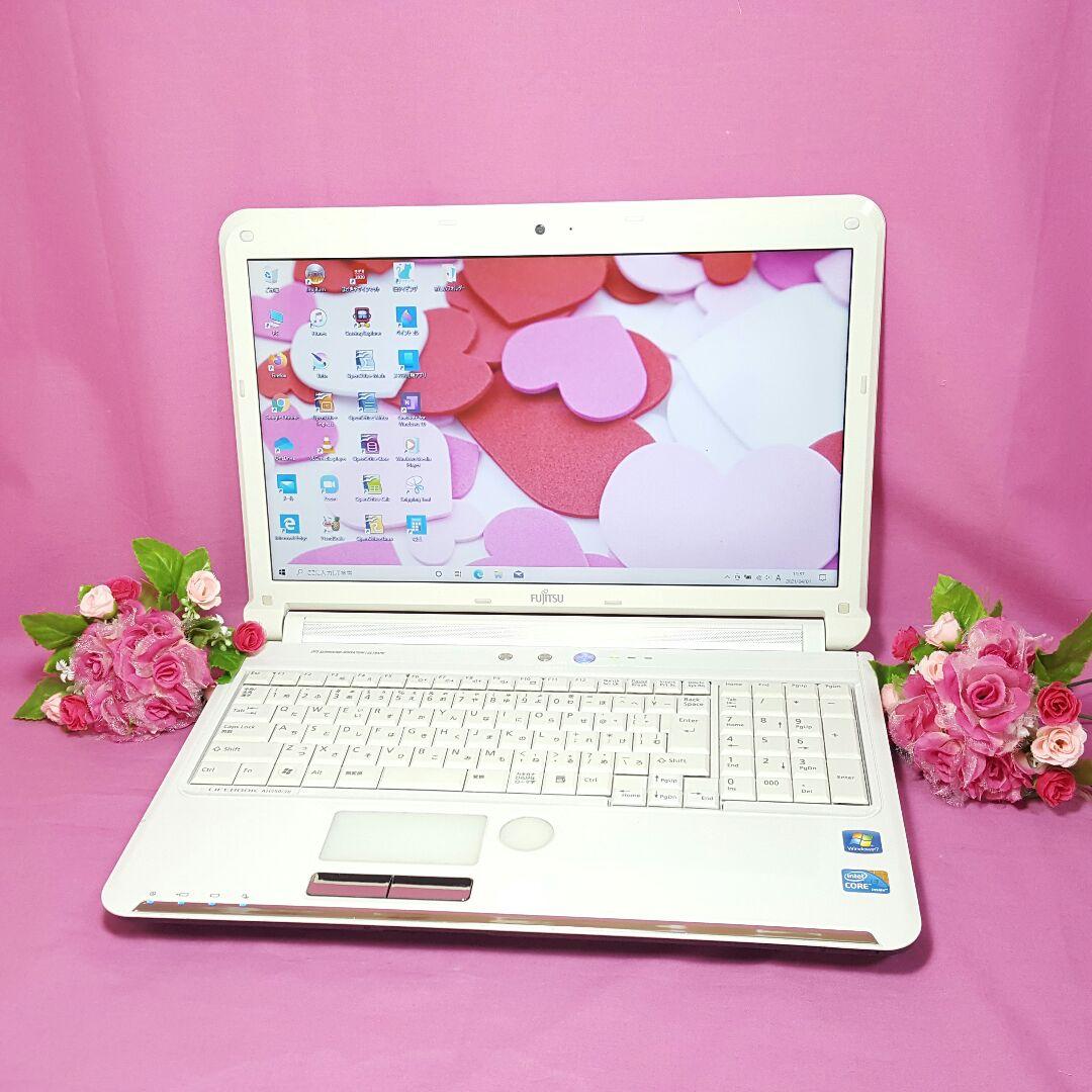 白色Lifebook♢新WIN10♢大容量640G♢CORE-I3♢WEBカメラ