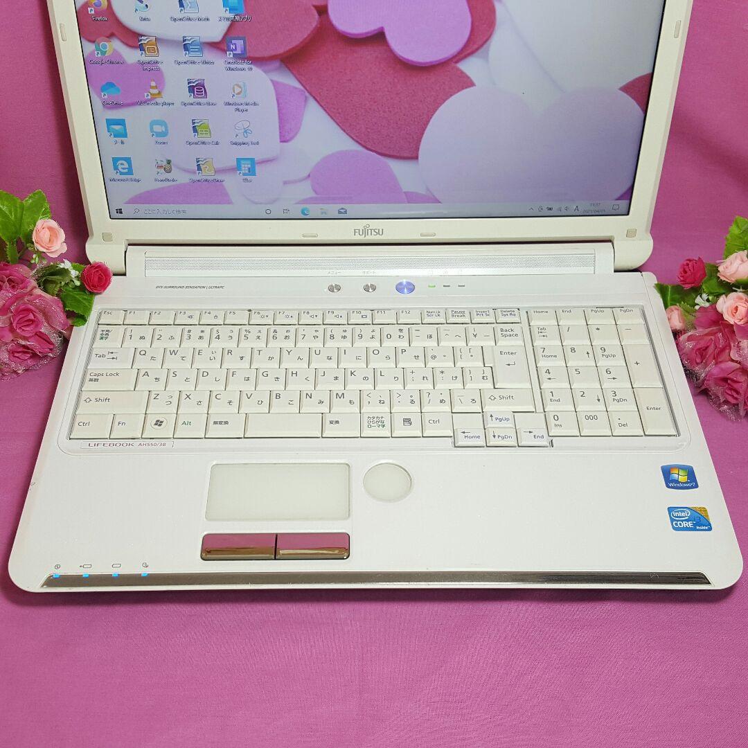 白色Lifebook♢新WIN10♢大容量640G♢CORE-I3♢WEBカメラ
