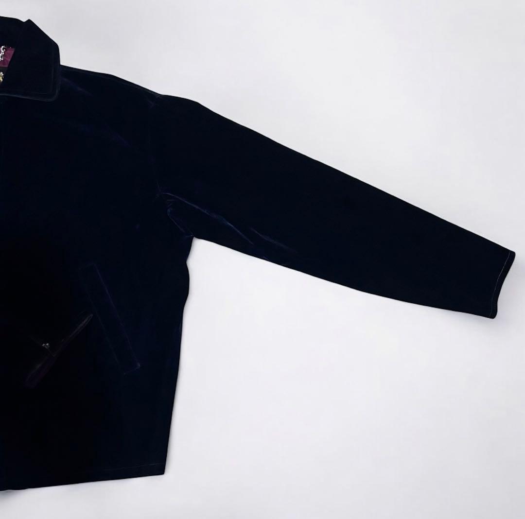 【希少】70s 国産　ヴィンテージ ベロア スイングトップ ネイビー 短丈