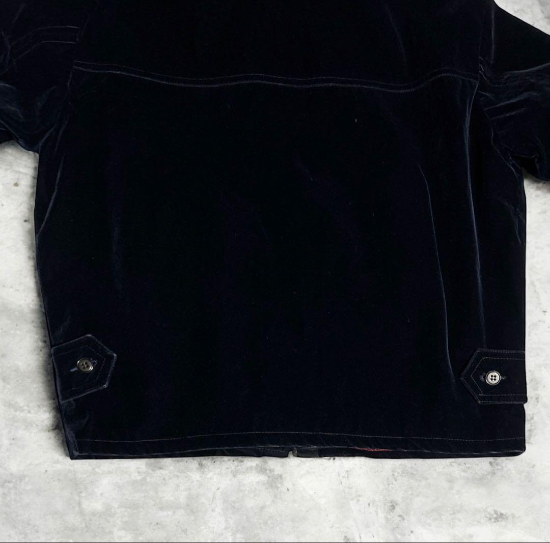 【希少】70s 国産　ヴィンテージ ベロア スイングトップ ネイビー 短丈