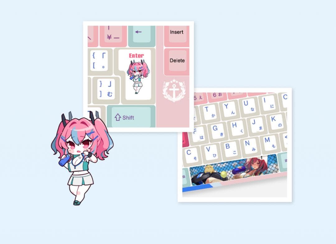 アズレン×ふもコレ ブレマートンモデル キーボード グリーン軸VARMILO