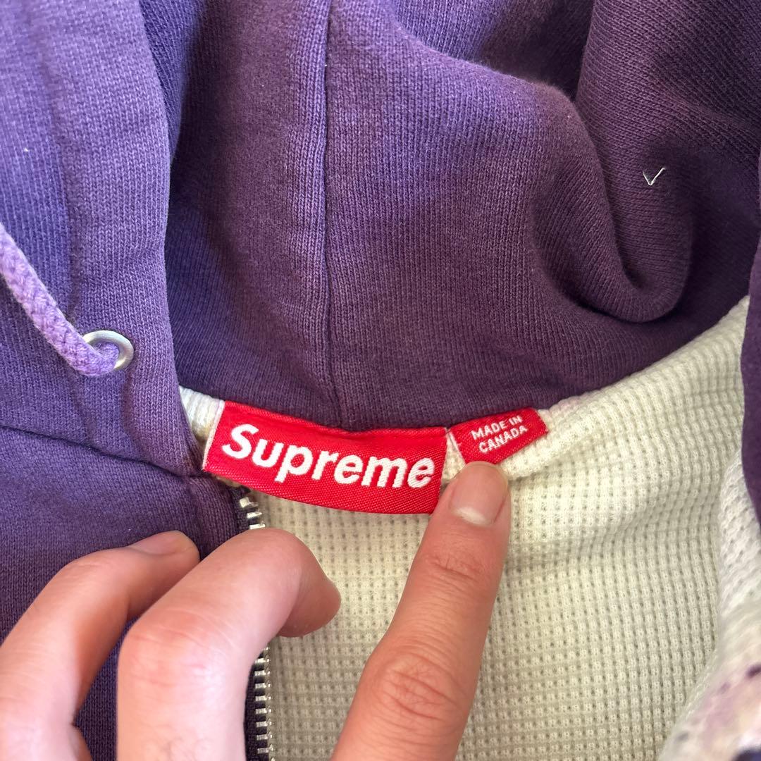 supreme 裏サーマル　ジップパーカー　シュプリーム　アーチロゴ