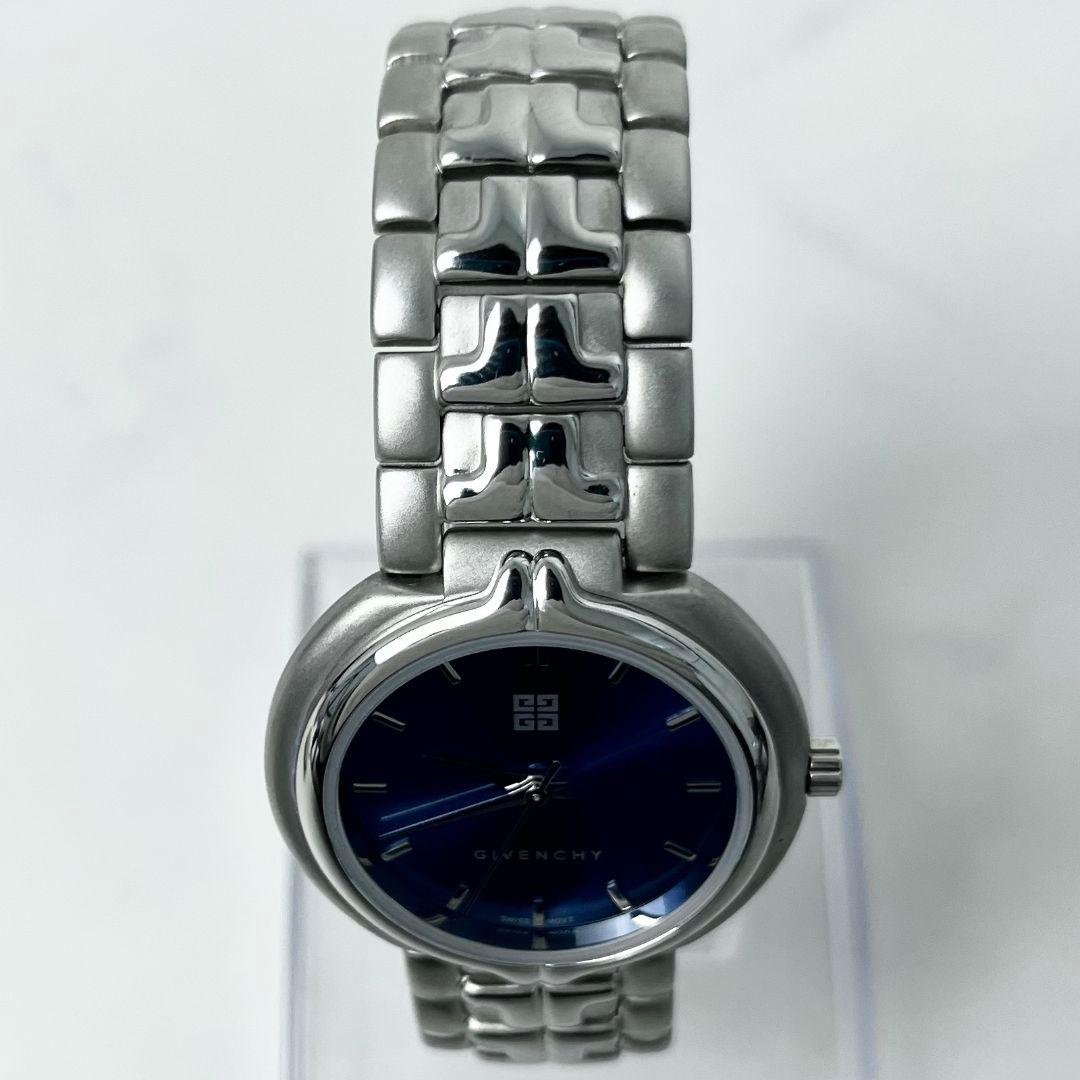 【美品】 稼働 GIVENCHY SY.18.XV ネイビー文字盤 腕時計