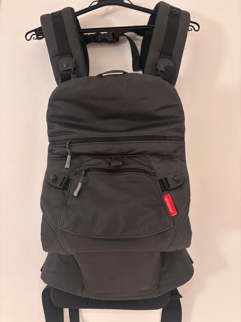 アンジェレッテ ベビーキャリア オン抱っこ紐　グレー　よだれパッド付き