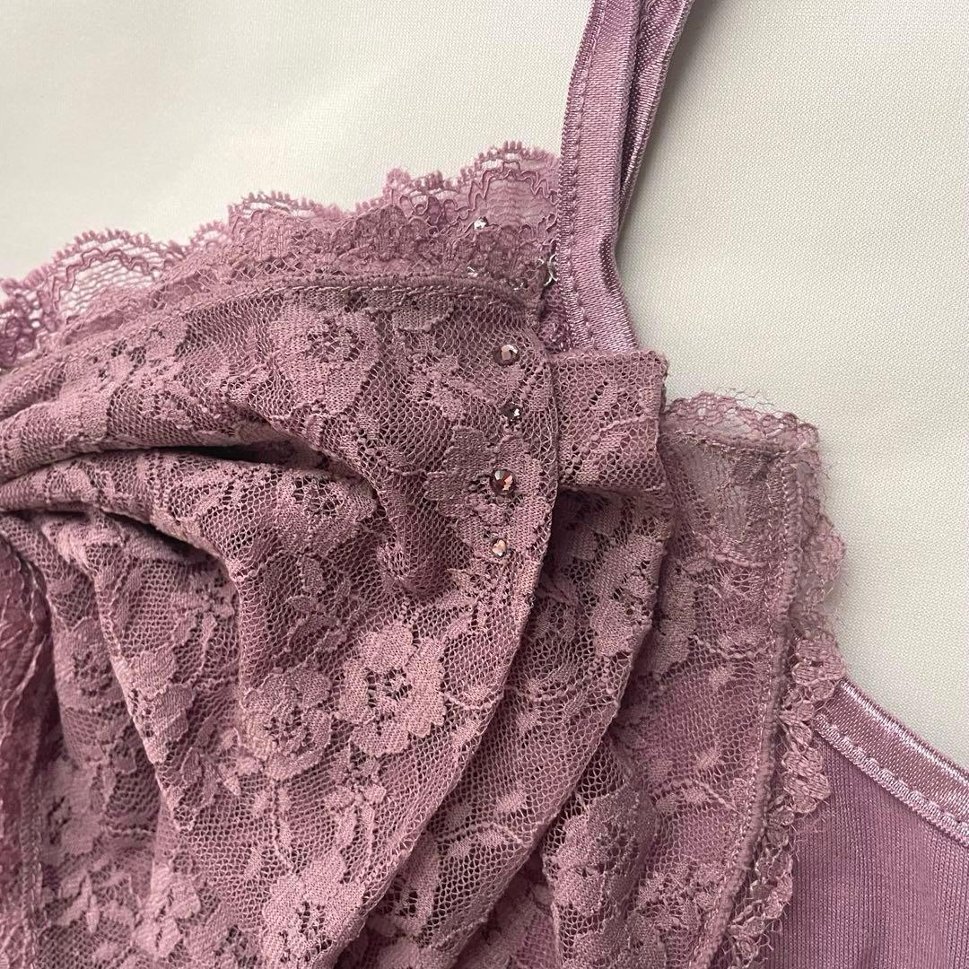 アクシーズファム　パープル ビッグリボンキャミソール レース　フリル